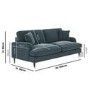 Blue Velvet 3 Seater Sofa - Payton