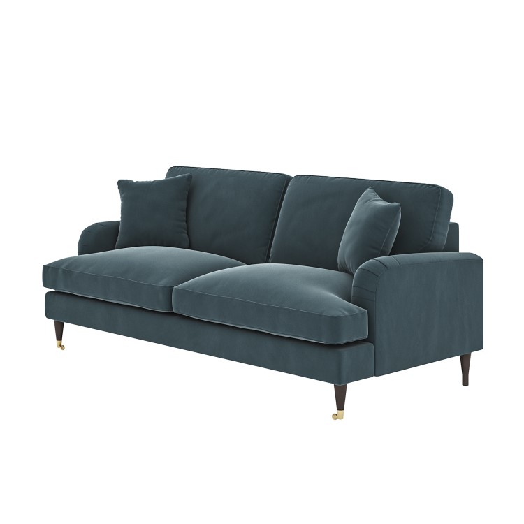 Blue Velvet 3 Seater Sofa - Payton