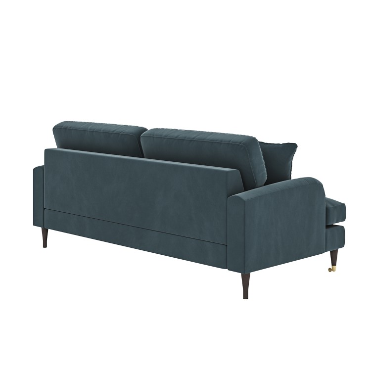 Blue Velvet 3 Seater Sofa - Payton