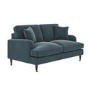 Blue Velvet 2 Seater Sofa - Payton