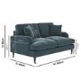 Blue Velvet 2 Seater Sofa - Payton