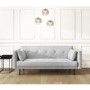 Grey 3 Seater Velvet Sofa Bed with Cushions - Rory