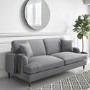 Grey 3 Seater Sofa in Woven Fabric - Payton