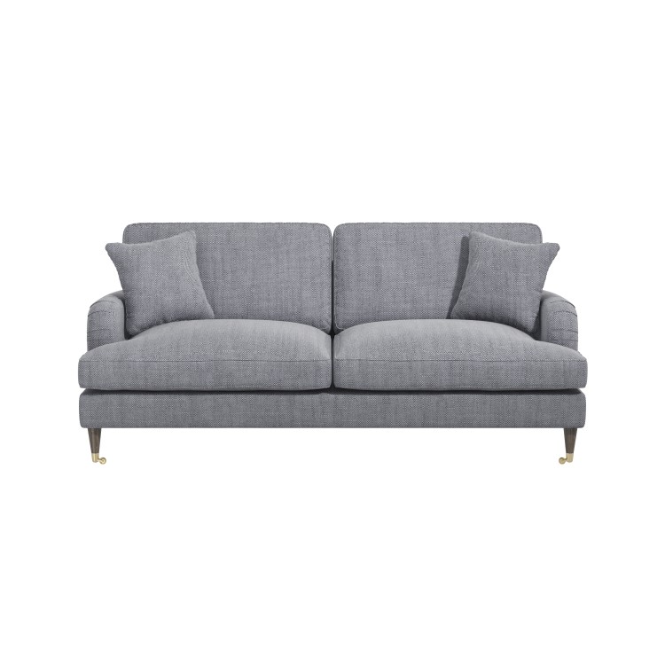 Grey 3 Seater Sofa in Woven Fabric - Payton