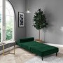 Dark Green Velvet Single Sofa Bed with Bolster Cushion - Eleni