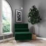 Dark Green Velvet Single Sofa Bed with Bolster Cushion - Eleni