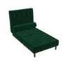 Dark Green Velvet Single Sofa Bed with Bolster Cushion - Eleni
