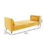 Yellow Velvet 3 Seater Sofa Bed with Cushions - Sleeps 2 - Mabel