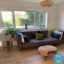 3 Seater Click-Clack Sofa Bed in Dark Grey Velvet - Mabel