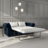 Navy Velvet Chesterfield Pull Out Sofa Bed - Seats 3 - Bronte