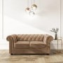 Chesterfield Sofa in Beige Velvet - Seats 2 - Bronte