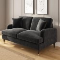SOF103 Dark Grey Velvet 2 Seater Sofa - Payton