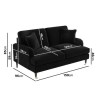 Black Velvet 2 Seater Sofa - Payton