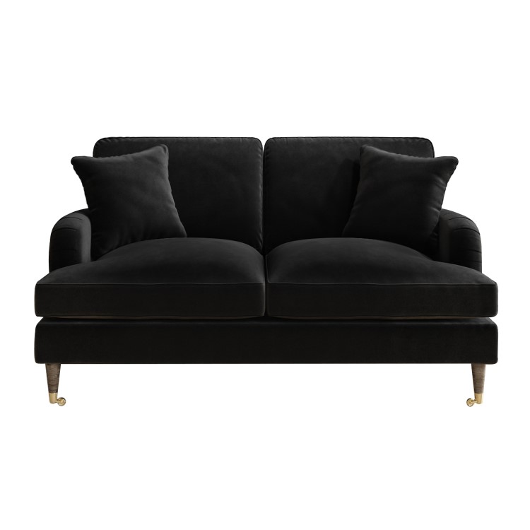 Black Velvet 2 Seater Sofa - Payton