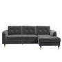 Grey L Shaped Sofa Bed in Velvet  - Right Hand Facing - Sutton