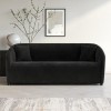 Black Velvet 3 Seater Curved Tub Sofa - Monroe