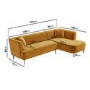 Mustard Yellow 3 Seater Corner Sofa in Velvet with Cushions 