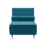 Single Sofa Bed in Teal Blue Velvet with Bolster Cushion - Eleni