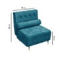 Single Sofa Bed in Teal Blue Velvet with Bolster Cushion - Eleni