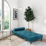 Single Sofa Bed in Teal Blue Velvet with Bolster Cushion - Eleni