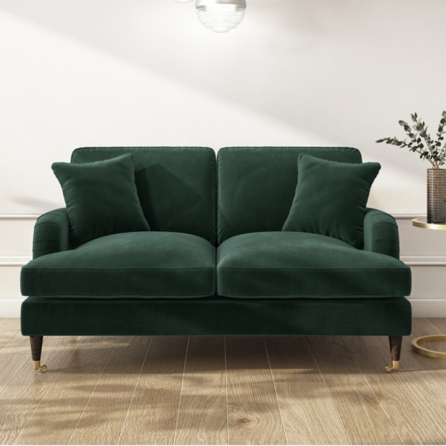 Dark Green Velvet 2 Seater Sofa - Payton