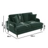 Dark Green Velvet 2 Seater Sofa - Payton