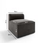 Grey Velvet Modular Middle Section - Hendrix