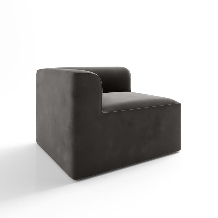 Hendrix Grey Velvet Left Corner Section