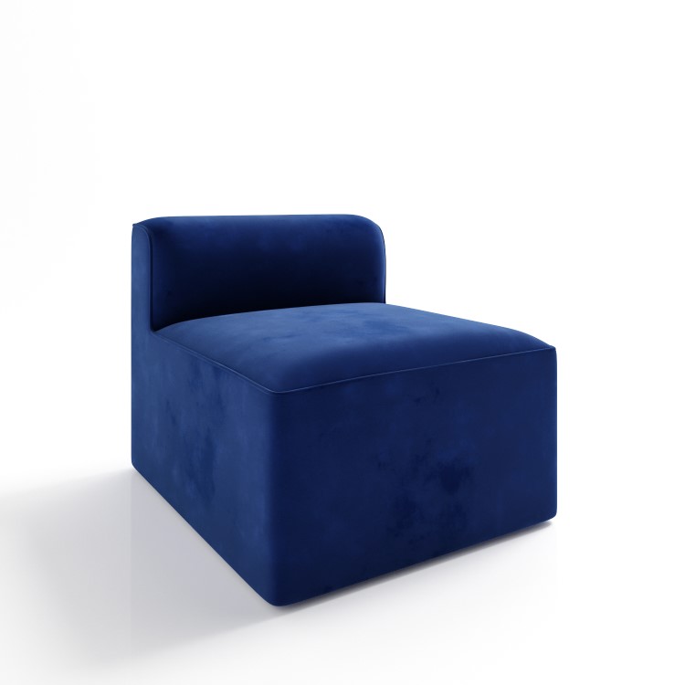 Navy Velvet Middle Section Piece - Henderix