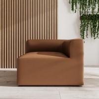 Hendrix Tan PU Leather  Right Corner Section