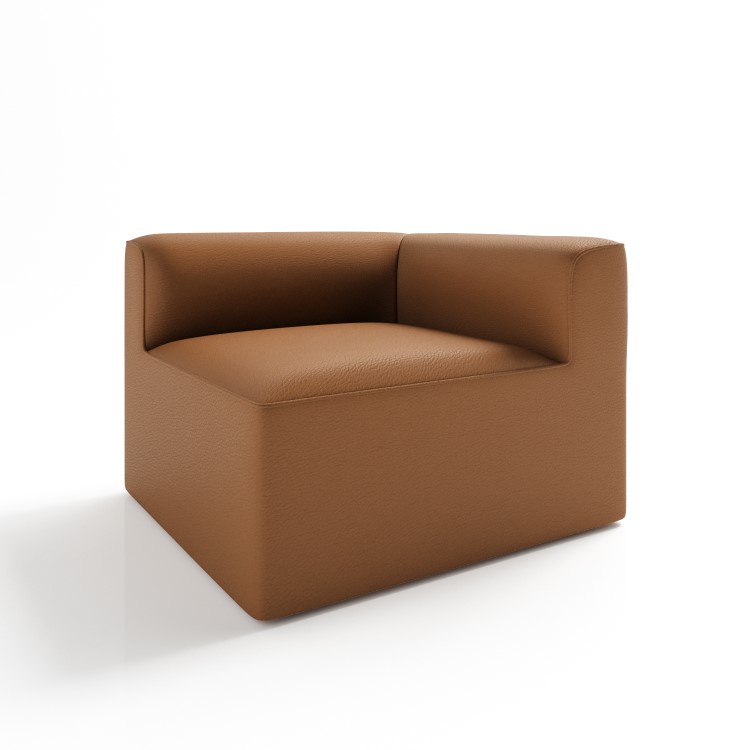 Hendrix Tan PU Leather  Right Corner Section