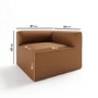 Hendrix Tan PU Leather  Right Corner Section