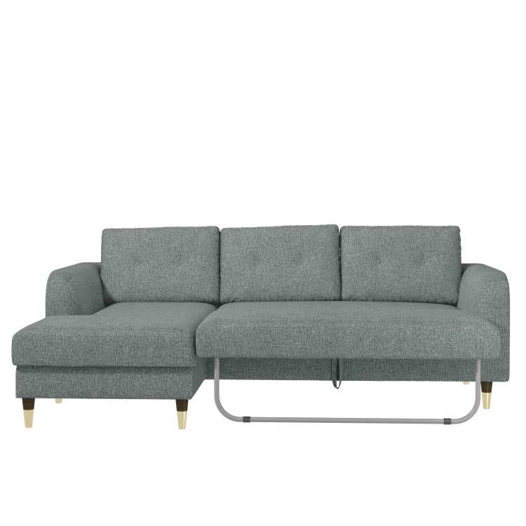 Grey Fabric L Shaped Sofa Bed - Left Hand Facing - Sutton