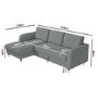 Grey Fabric L Shaped Sofa Bed - Left Hand Facing - Sutton