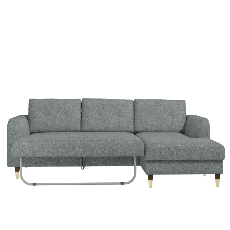 Grey Fabric L Shaped Sofa Bed - Right Hand Facing - Sutton