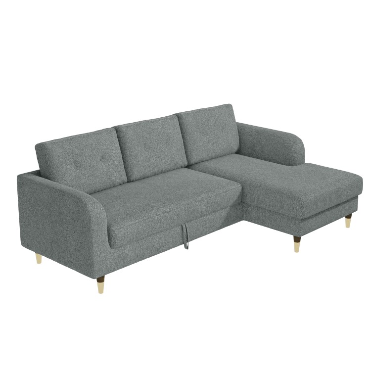 Grey Fabric L Shaped Sofa Bed - Right Hand Facing - Sutton