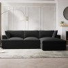 Dark Grey Velvet Right Hand 4 Seater Corner Sofa - August