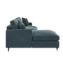Blue Velvet Left Hand Facing 4 Seater L Shaped Sofa - Payton