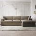Large Mink Velvet Right Hand L Shaped Sofa - Seats 4 - August