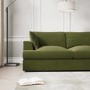 Large Olive Green Velvet Right Hand 4 Seater Chaise Corner Sofa - August