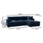 Right Hand Chaise Corner Sofa and Footstool Set in Navy Velvet- August