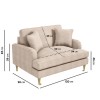 Beige Fabric Love Seat and Footstool - Payton