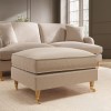 Beige Woven Footstool - Payton 