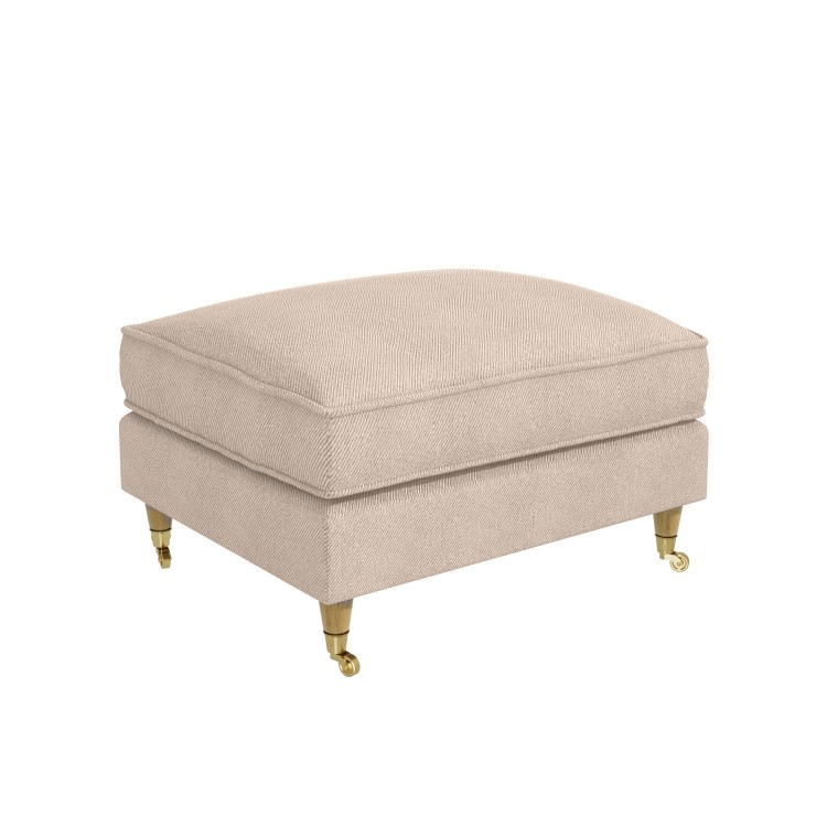 Large Beige Woven Footstool - Payton