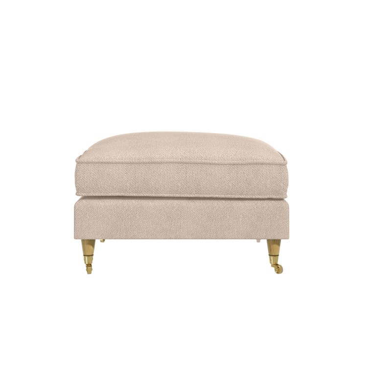 Large Beige Woven Footstool - Payton