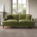 SOF162 Olive Green Velvet 3 Seater Sofa - Payton