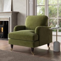 Olive Green Velvet Armchair - Payton Olive Green Velvet Armchair - Payton