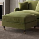 SOF166 Large Olive Green Velvet Footstool - Payton