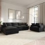 Charcoal Velvet Love Seat - August