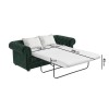 Green Velvet Chesterfield Pull Out Sofa Bed - Seats 3 - Bronte